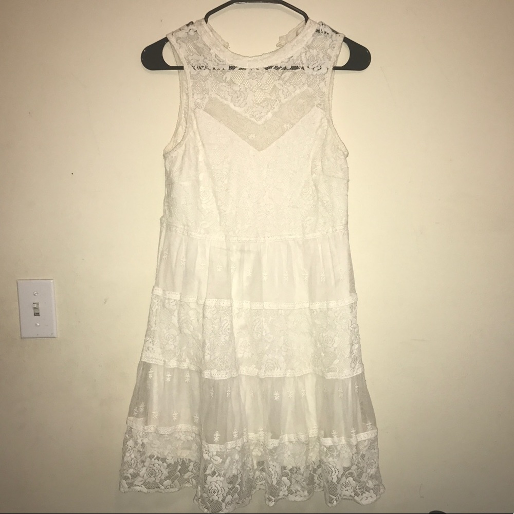 OFF WHITE LARGE LACE DRESS